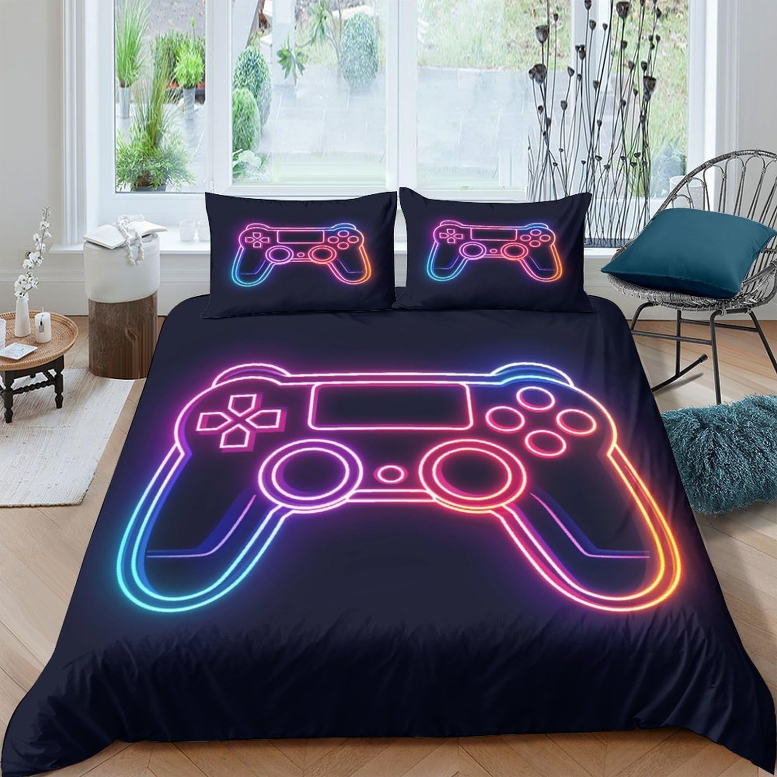 Imprime game controller parure de lit microfibre king finitions soignee