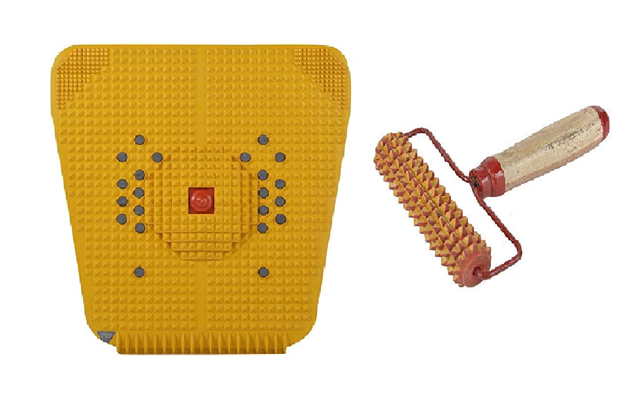 ACUND HEALTH CARE MAGNETIC ACUPRESSURE BLOOD CIRCULATION MAT BEST FOR MORNING EXERCISE YELLOW 30X30CM 4