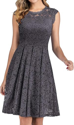  XXL Cocktailkleid & elegantes 50er  Midi  Abendkleid im Retro Stil Kleid aus hochwertigem Spitzenmaterial un in verschiedene Farben