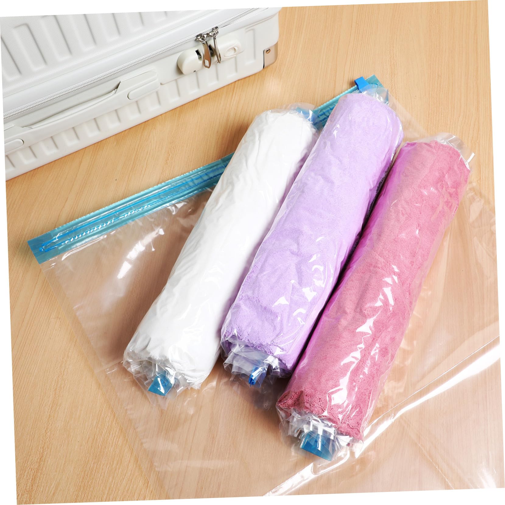 12 piezas Bolsas de Compresión de Viaje Sellado Doble Resistente y Reutilizables para Ropa y Almacenaje Esencial Camping y Negocios