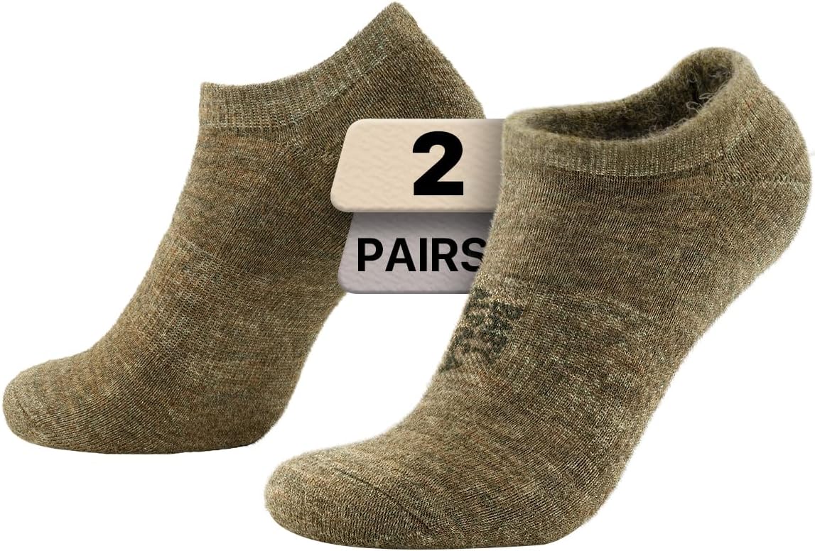 Alpaca Wool Any Season No Show Midweight Merino Outdoors Socks Men&Women Moisture Wicking Hiking Cushioned Breathable