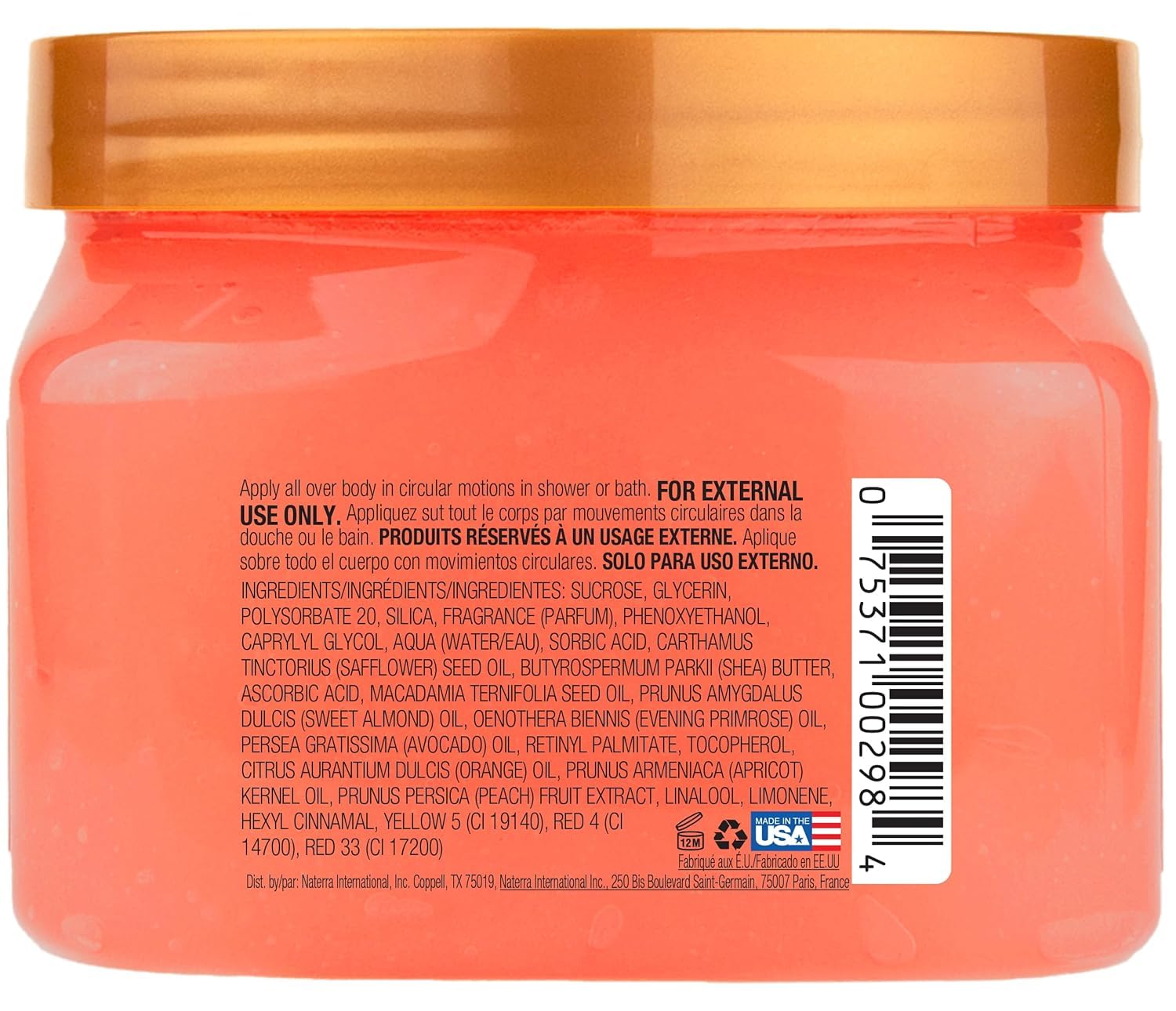 Tree Hut Peach Sorbet Shea Sugar Scrub, 18 uncji, Ultra nawilżający i złuszczający peeling do pielęgnacji niezbędnej pielęgnacji ciała