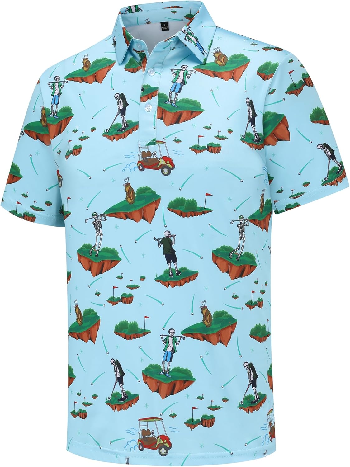 Men's Golf Polo Shirts Funny Golf Shirts for Men Performance Moisture Wicking Quick Dry Athletic Short Sleeve Shirts