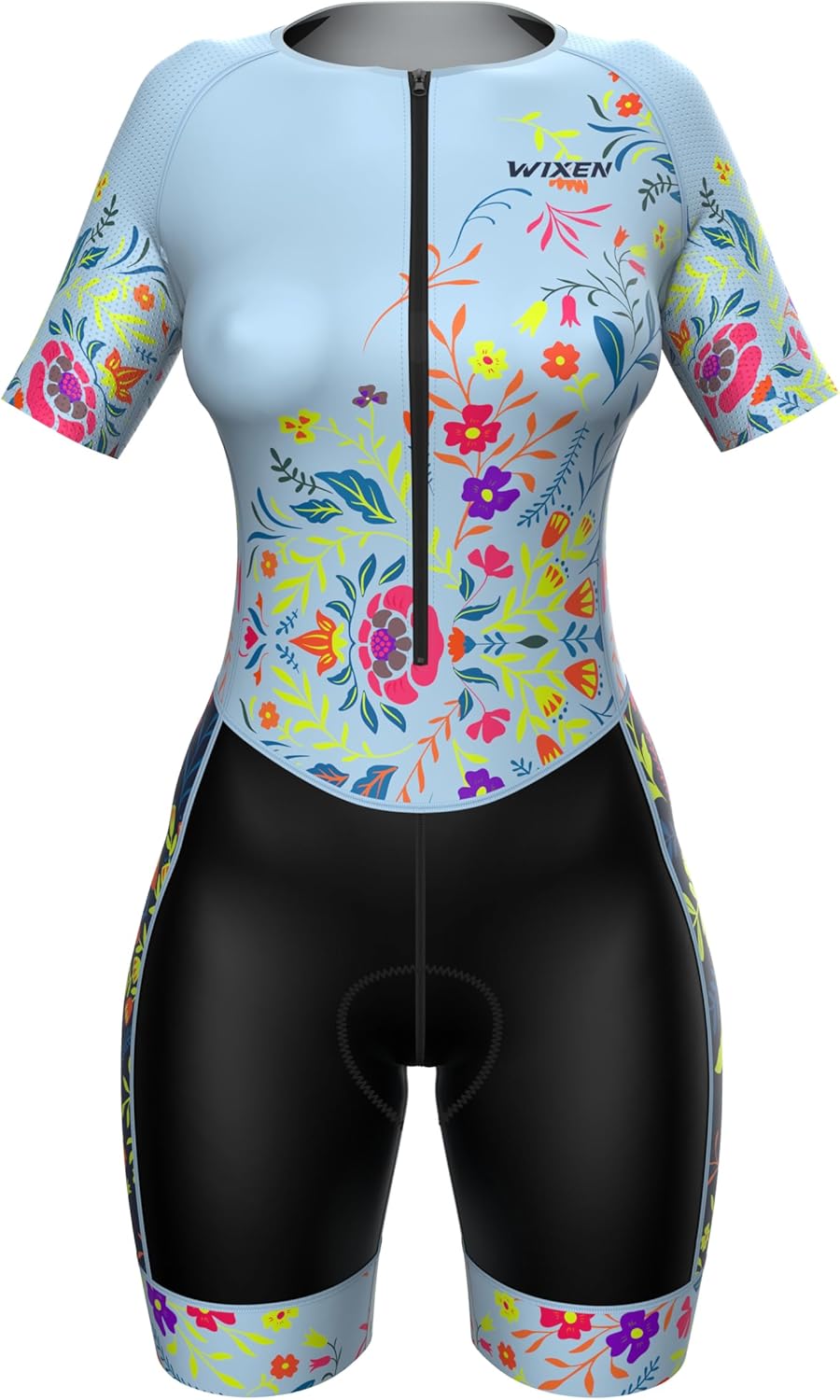 WIXEN PRO Women Triathlon Suit Sleeve Trisuit Aerodynamic Swim Bike Run Suit Back Pocket - Image 2