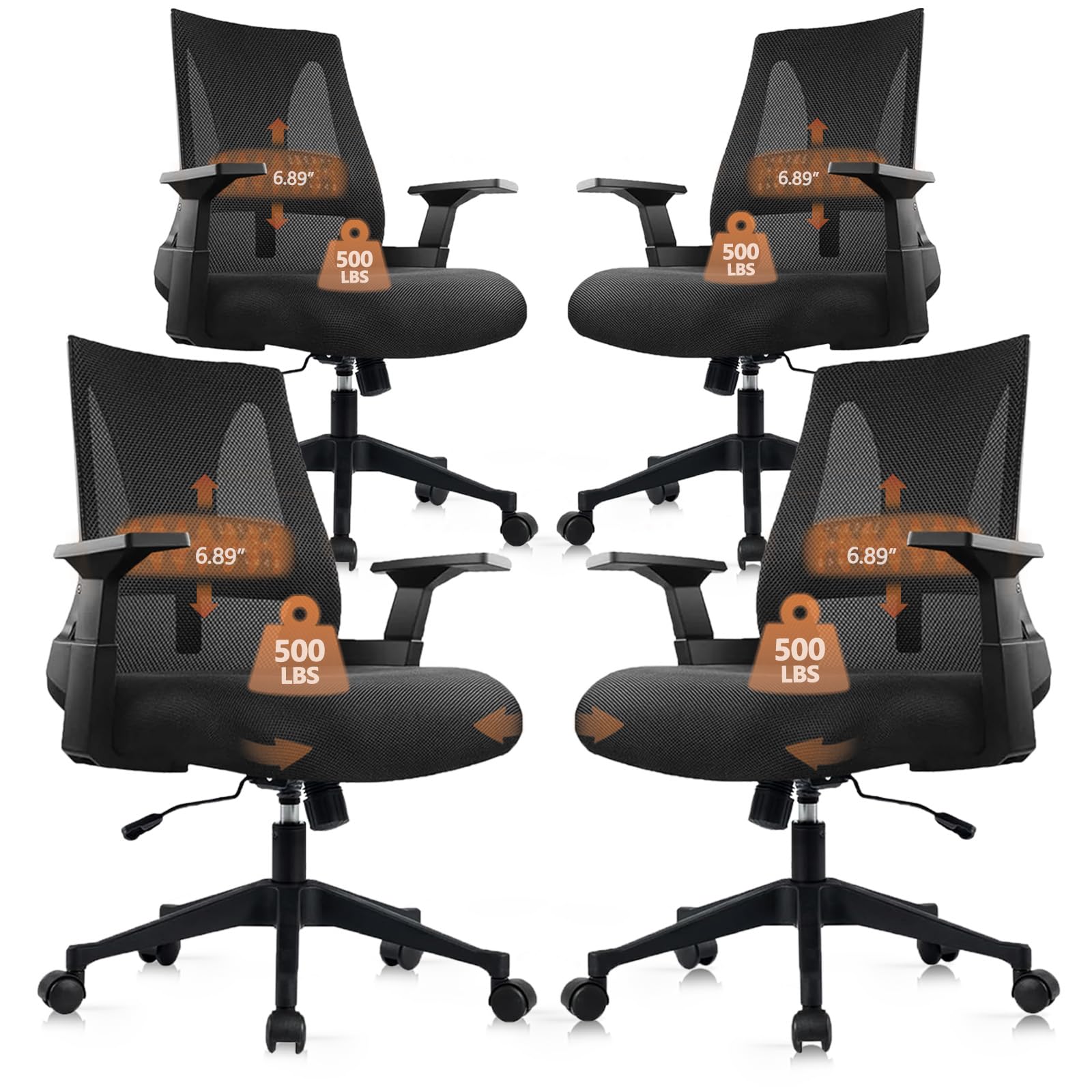 CLATINA 500lbs Big and Tall Mesh Chair