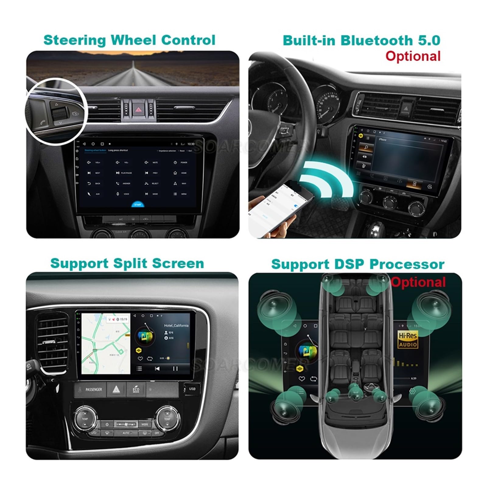 Navigatore Satellitare Monitor del Veicolo for Auto Schermo di Navigazione Multimediale for Autoradio(2G 32G Cam DVR)
