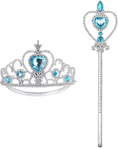 BIBUTY Accesorios de vestir de princesa, corona de princesa para niñas pequeñas, varita tiara de princesa, regalo de juguete para niñas de 3 a 6 años