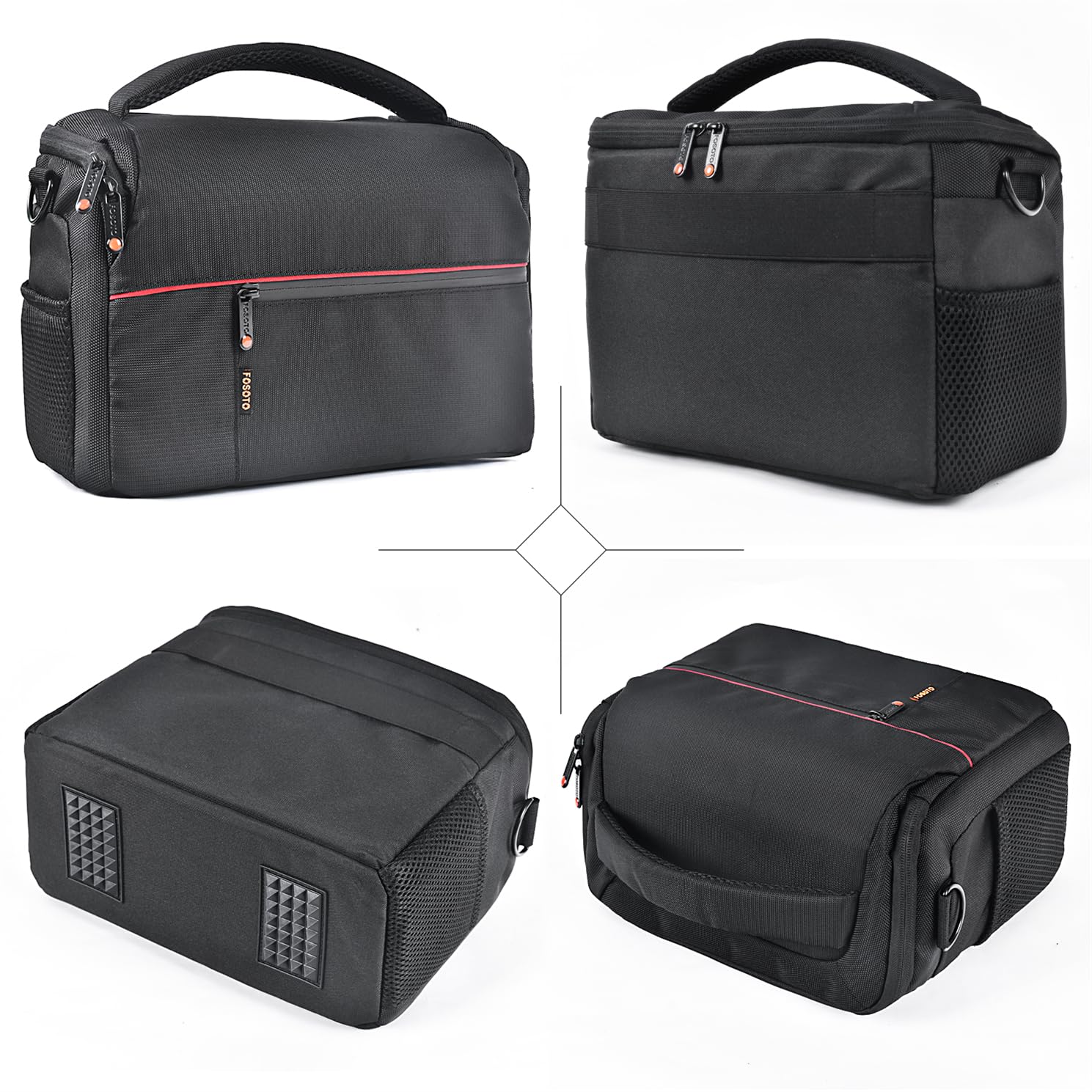 FOSOTO Funda impermeable para cámara DSLR/SLR resistente a los golpes, Negro , large, Funda para cámara