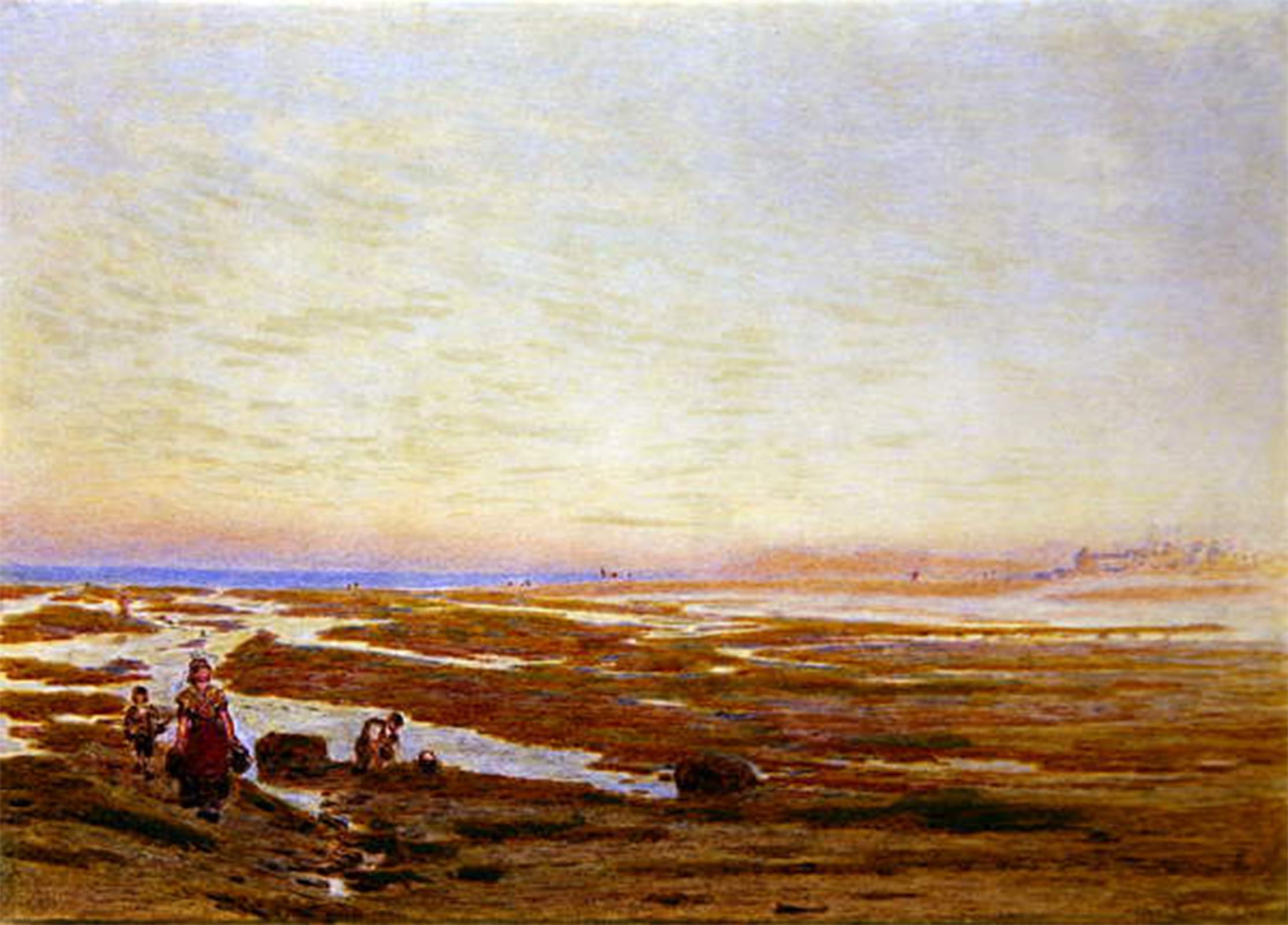 SERENDIPITP Vintage Picture Print on Canvas Wall Art Poster Low Tide on the South Near Brighton by Albert Goodwin Artwork Print Poster for Wall Decor 60x90cm