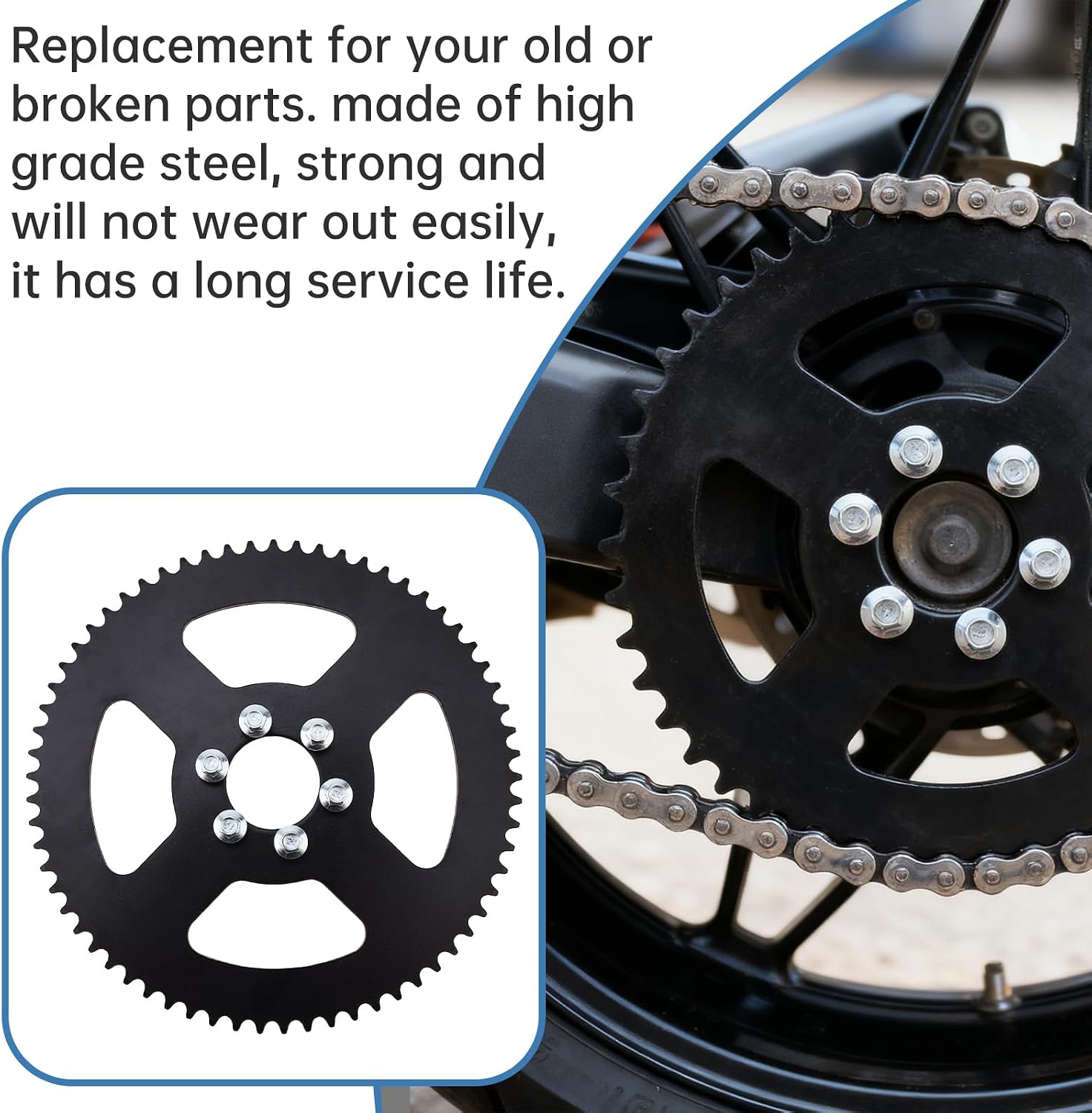 Windance 65 Teeth #35 Chain 37mm Bore Rear Sprocket Fit for Coleman Baja TrailMaster Mini Motorcycle Dirt Bike Go Kart / CT100U CC100X CK100 79cc 97cc 100cc, 65T Dirve Chain Sprocket
