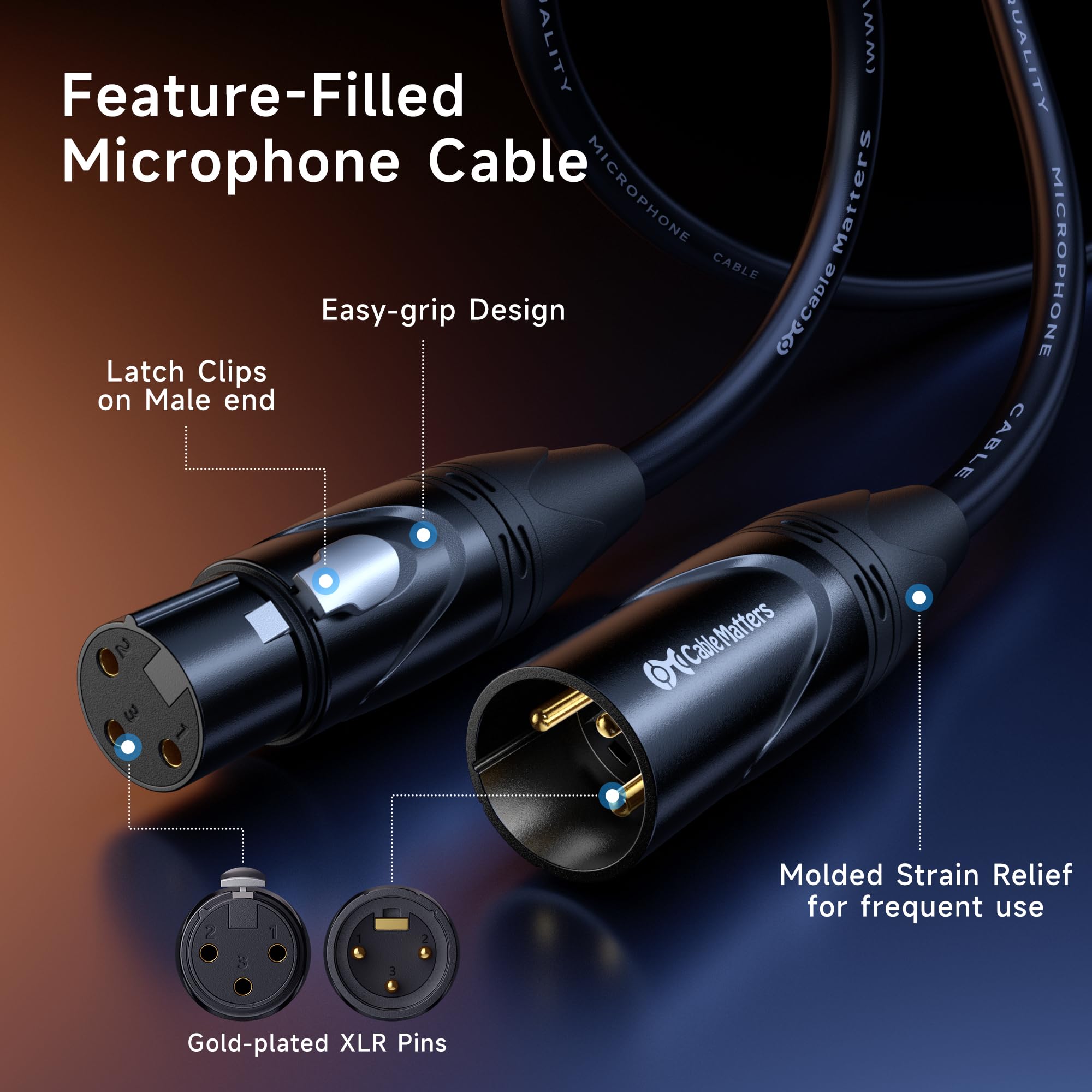 Cable Matters 2-Pack Premium XLR to XLR Cable, Microphone Cable, M-F, 6ft — Amazon image 6