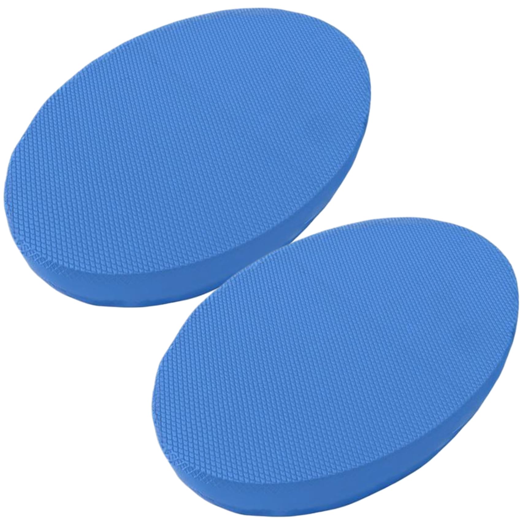 CUCUFA 2Pcs Foam Balance Pad Oval Soft Anti-Slip Yoga Pad Cushioning Protection with Closed-Cell Structure 2in Thick Exercise Balance Pad for Strength Training, Lower Back, Knees (Blue), Yoga Pad