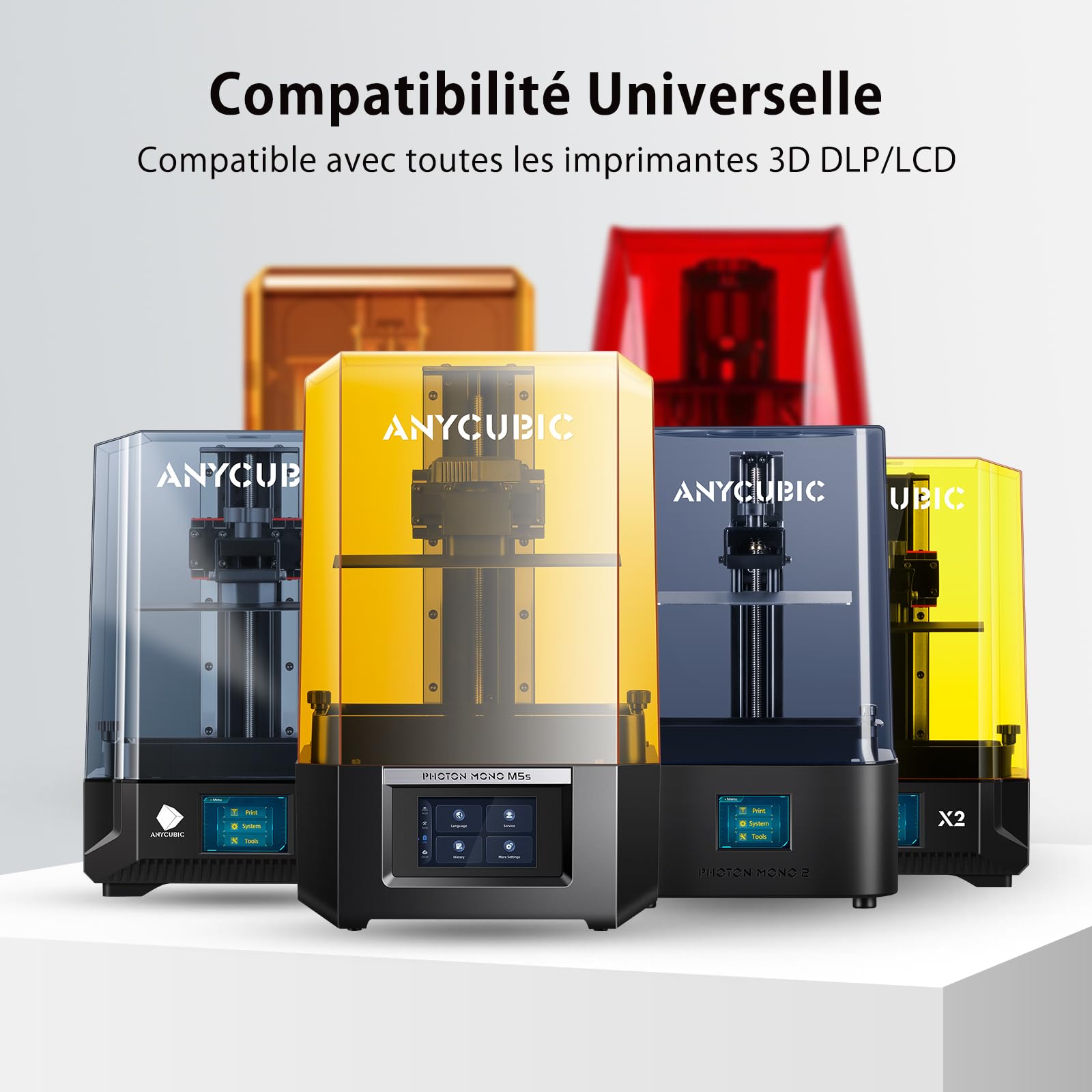 ANYCUBIC Résine Standard + Photopolymère Amélioré, Résine Standard d'Imprimante 3D DLP LCD, Plus Résistante et Plus Précise avec Photopolymérisation UV 405 nm Résine Rapide pour l'impression 3D,Gris