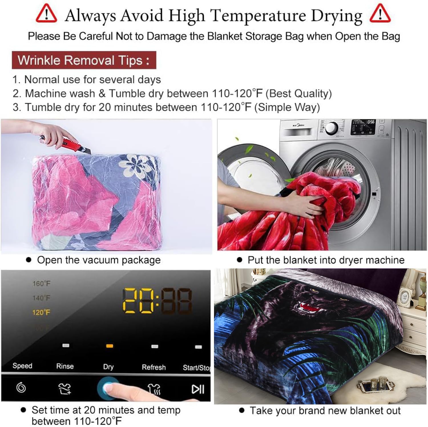 JYK Soft Fleece Bed Blanket King Size 5.7 LB, Korean Style 2 Ply Reversible Fluffy Flannel Blanket Microfiber, Warm Cozy Blanket for Autumn, Winter 83x91 Inches - Black Panther/Lion - Image 8