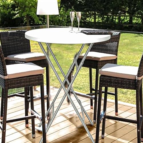 Miniatura 2 de HiEthan 32 Round Folding Table Folding Cocktail Table,Bar Height Table, High Top Table Indoor Outdoor for Parties, Patio, Backyard, Dining Room,