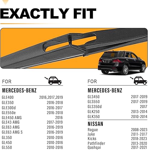 Vista 97 de AUTOBOO 12 limpiaparabrisas trasero de repuesto para Kia Sportage 2011-2016, Hyundai Elantra 09-12, Hyundai Tucson IX35 10-15, I30 - Repuesto