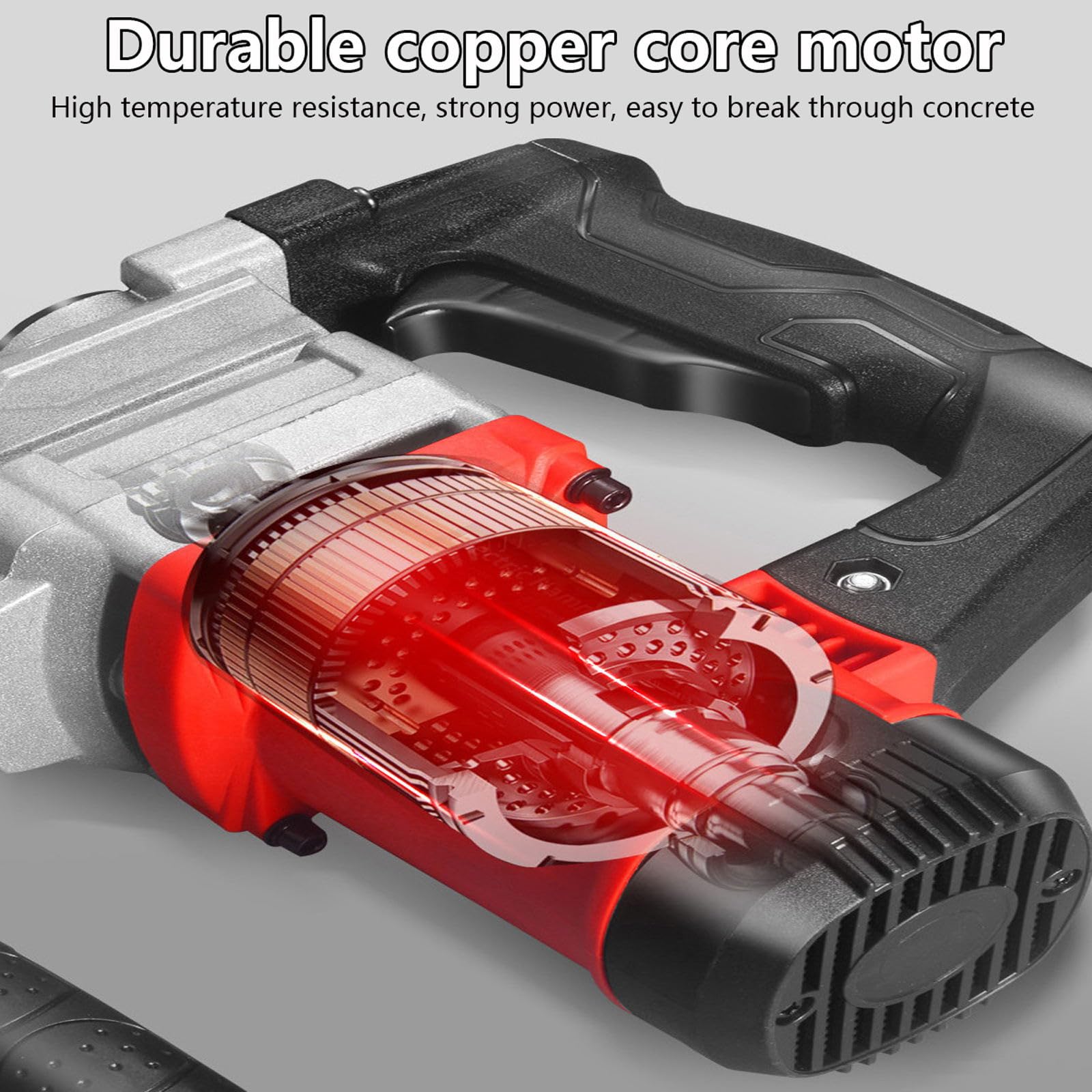 Taladro Percutor Eléctrico De 1800W, Taladro De Impacto Eléctrico De Velocidad Variable De 4500Rpm, Taladro con Cable con Mango Giratorio De 360°, para Perforar Ladrillo, Madera, Acero, Hormigón