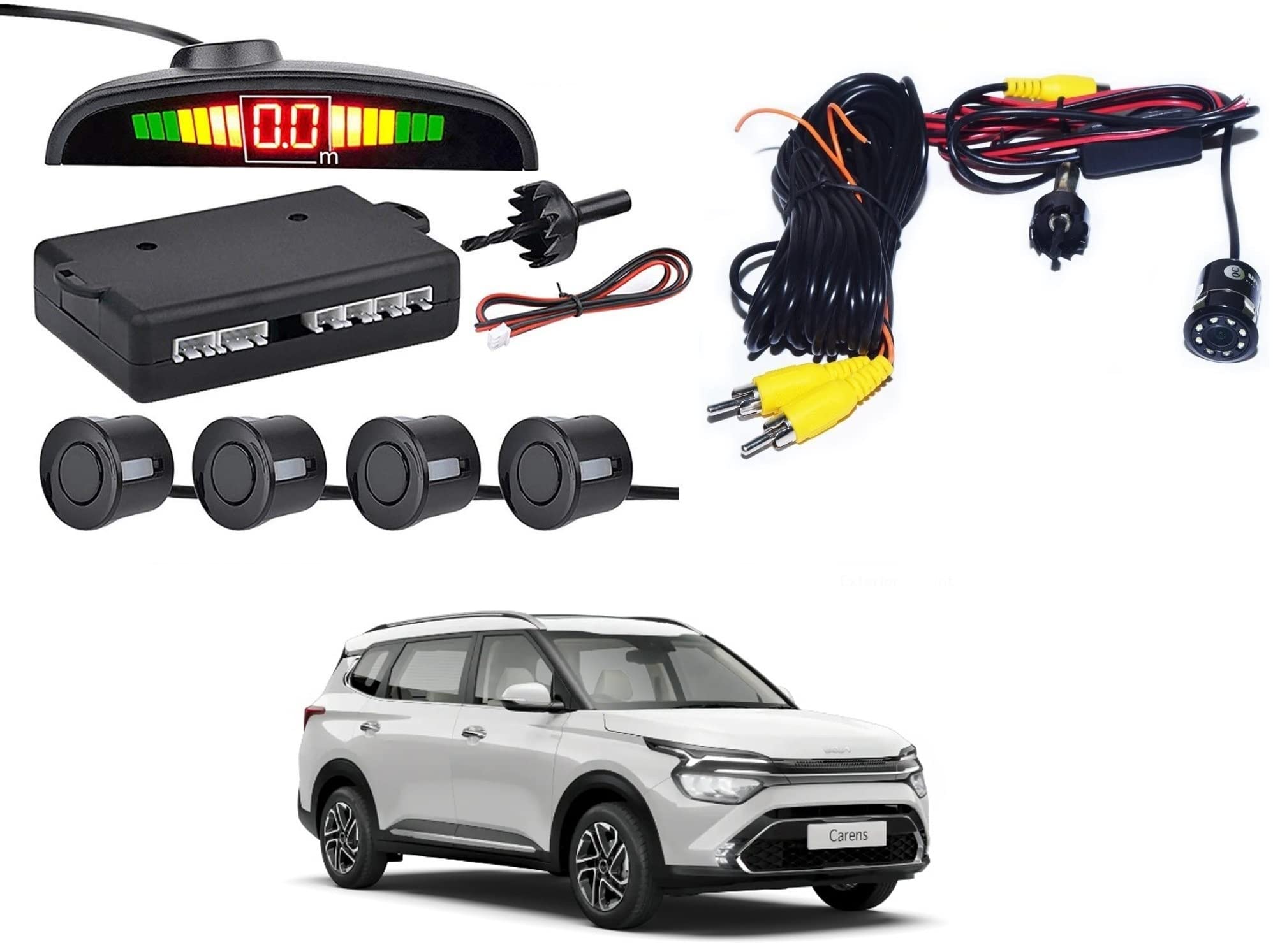 Auto Addict CAR Reverse Parking System Combo Black Parking Sensor with Reverse Parking Camera for Kia Carens-image-19