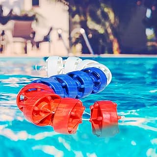 Flotadores de cuerda de piscina de color rojo brillante con boyas, cuerda de seguridad de 3 a 33 pies para piscinas sobre el suelo, kit de división de agua de cuerda de nailon, ideal para la seguridad