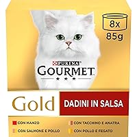 GOURMET GOLD Cibo umido per gatti adulti Dadini in Salsa con Manzo