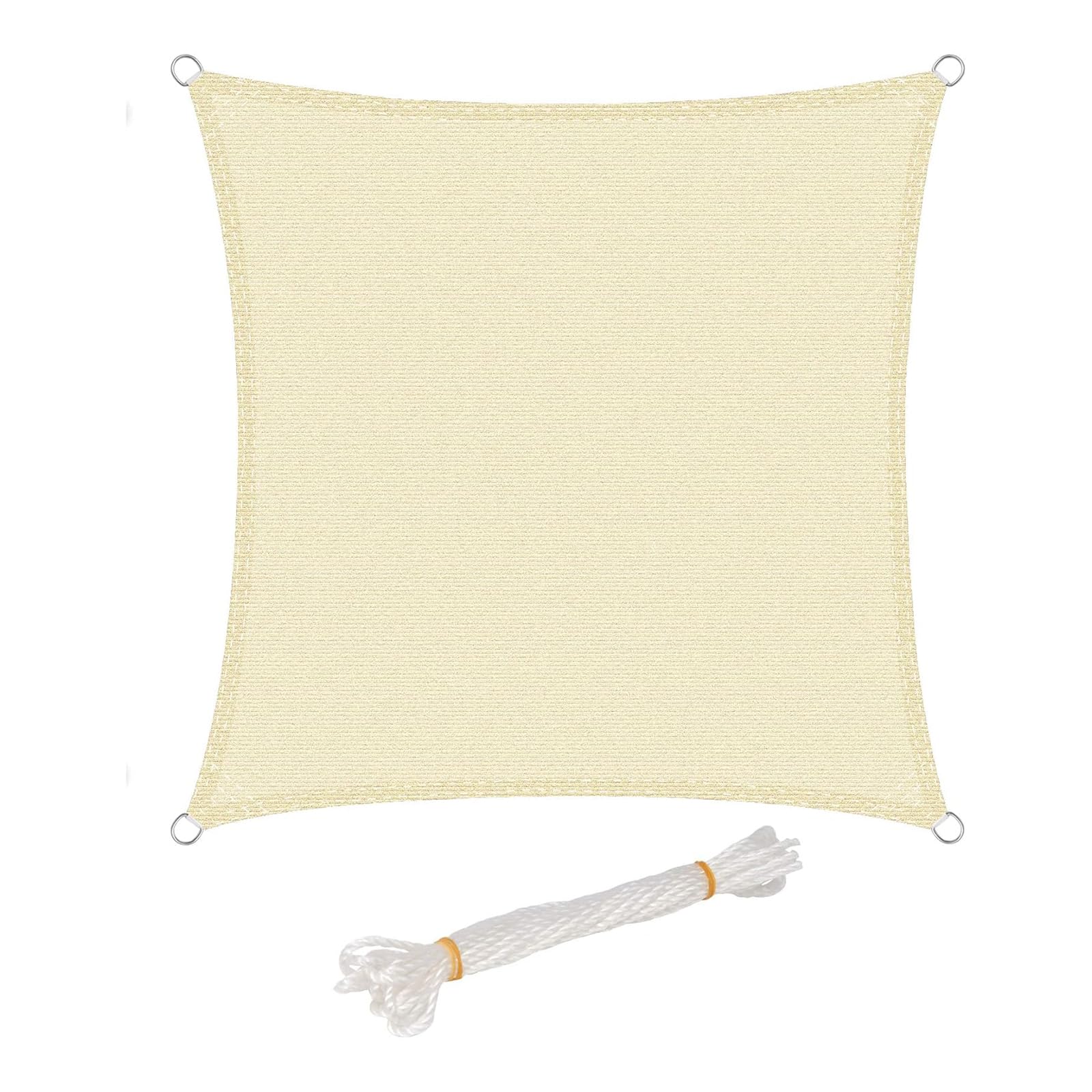 WOLTU Sonnensegel Premium HDPE Wetterbeständig Atmungsaktiv 95% UV Schutz Segeltuch 180 g/m² Sonnenschutz Schattenspender für Balkon Terrasse Garten, mit Befestigungsseilen