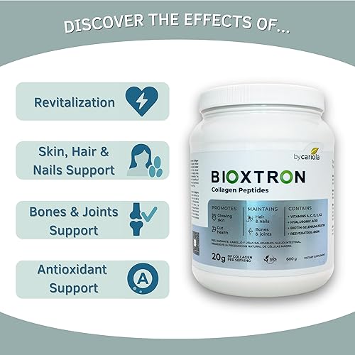 Miniatura 3 de Bioxtron Polvo de péptidos de colágeno, sin sabor, bovino tipo I con renovación de células madre para cabello, uñas, piel, intestino, huesos y
