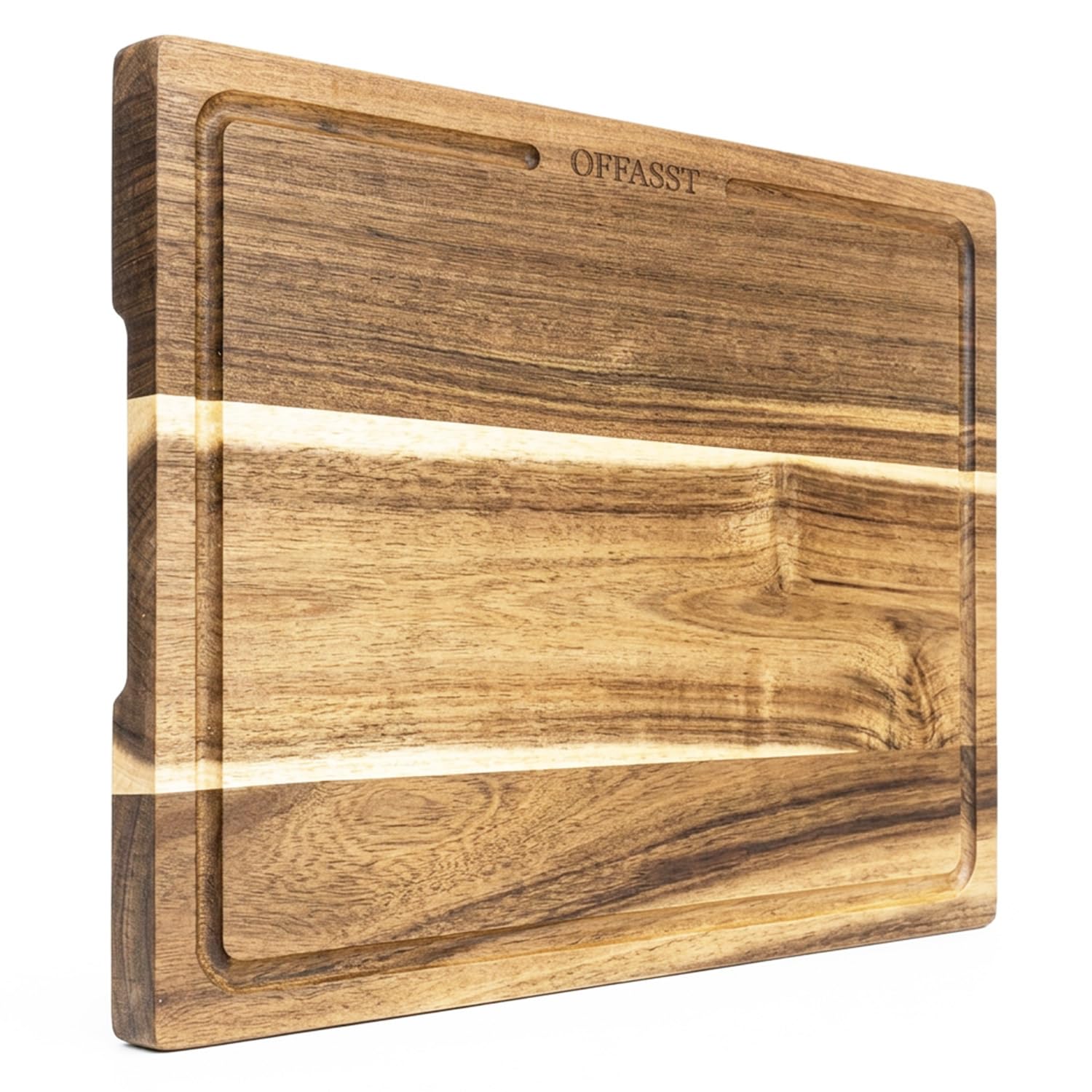 Tagliere in legno, 40 x 30 cm, tagliere da cucina in legno di acacia massiccio, per carne e verdure, tagliere