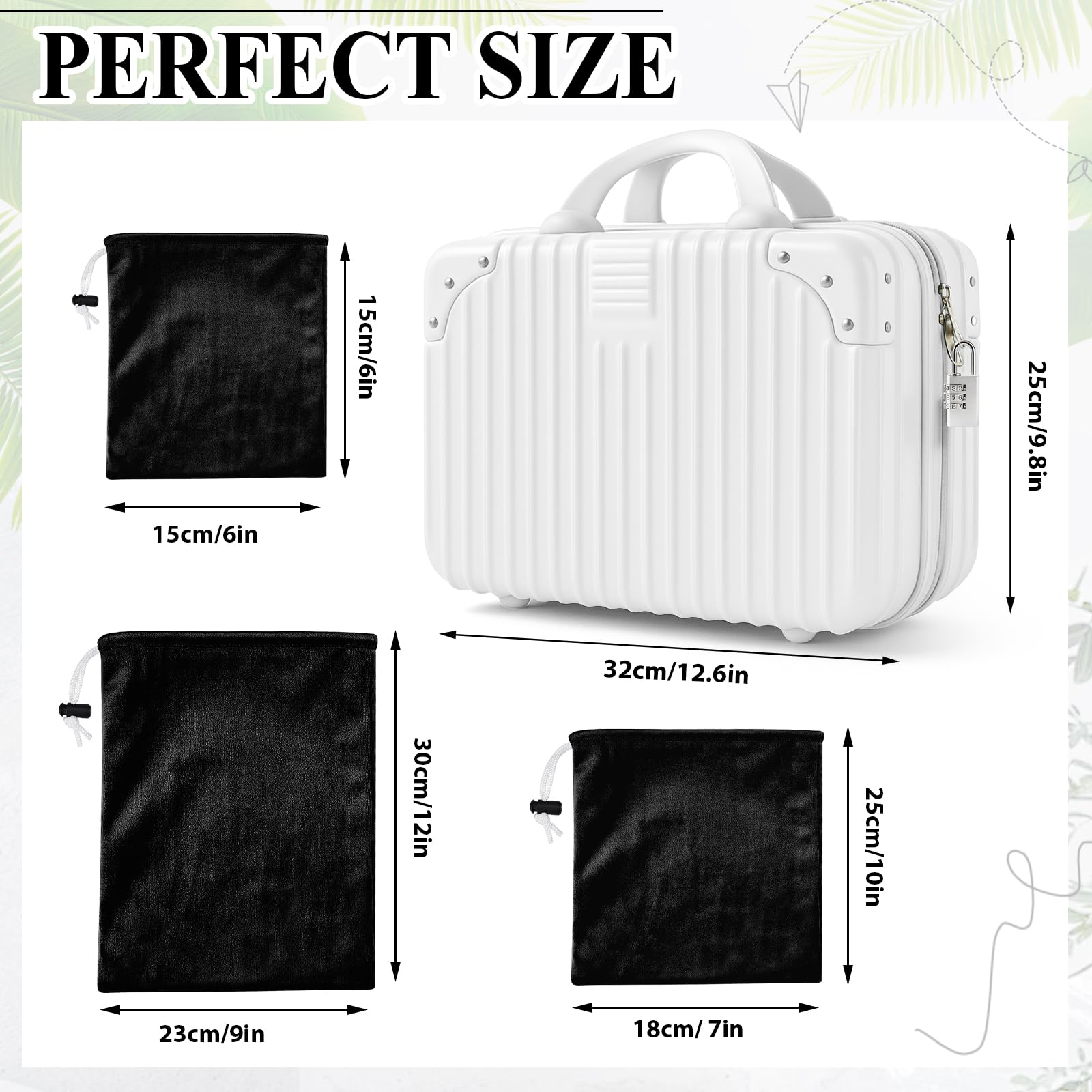 Dansydaisy Adult Game Toy Storage Organizer Case and 9 Pcs Toy Storage Bags, Reusable Toy Organizer Case Lock Box for Women and Men, 3 Sized Toy Bag for Home(): White, Gray, Black