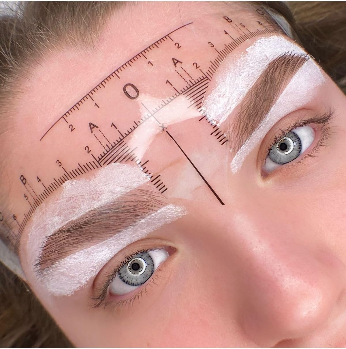 BİOMASER Microblading Tek Kullanımlık Yapışkanlı Kaş Cetveli, 10 Adet