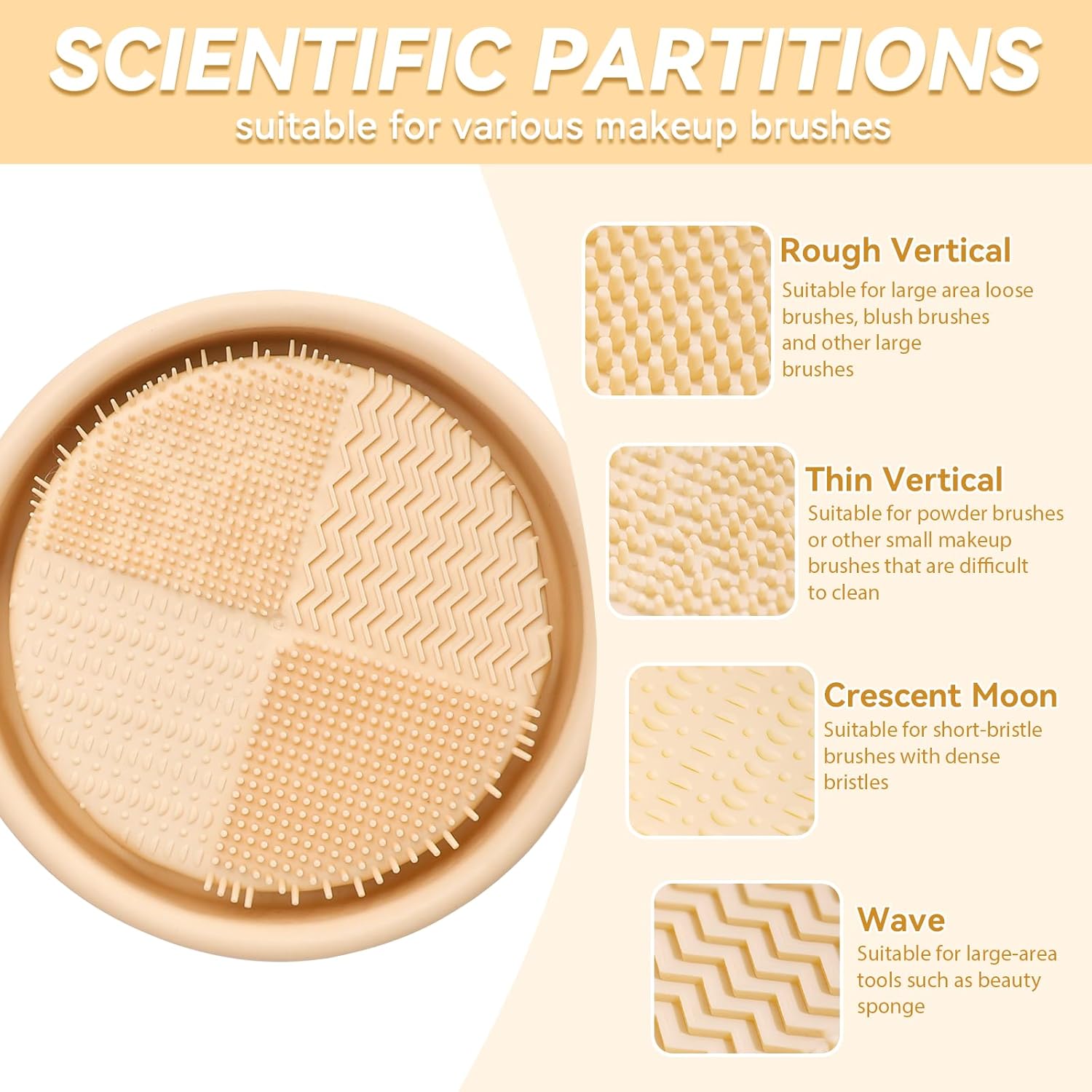 HEYMKGO Tapis Nettoyage Pinceaux Maquillage 3 en 1: Silicone Pliable, Séchage Rapide - Image secondaire