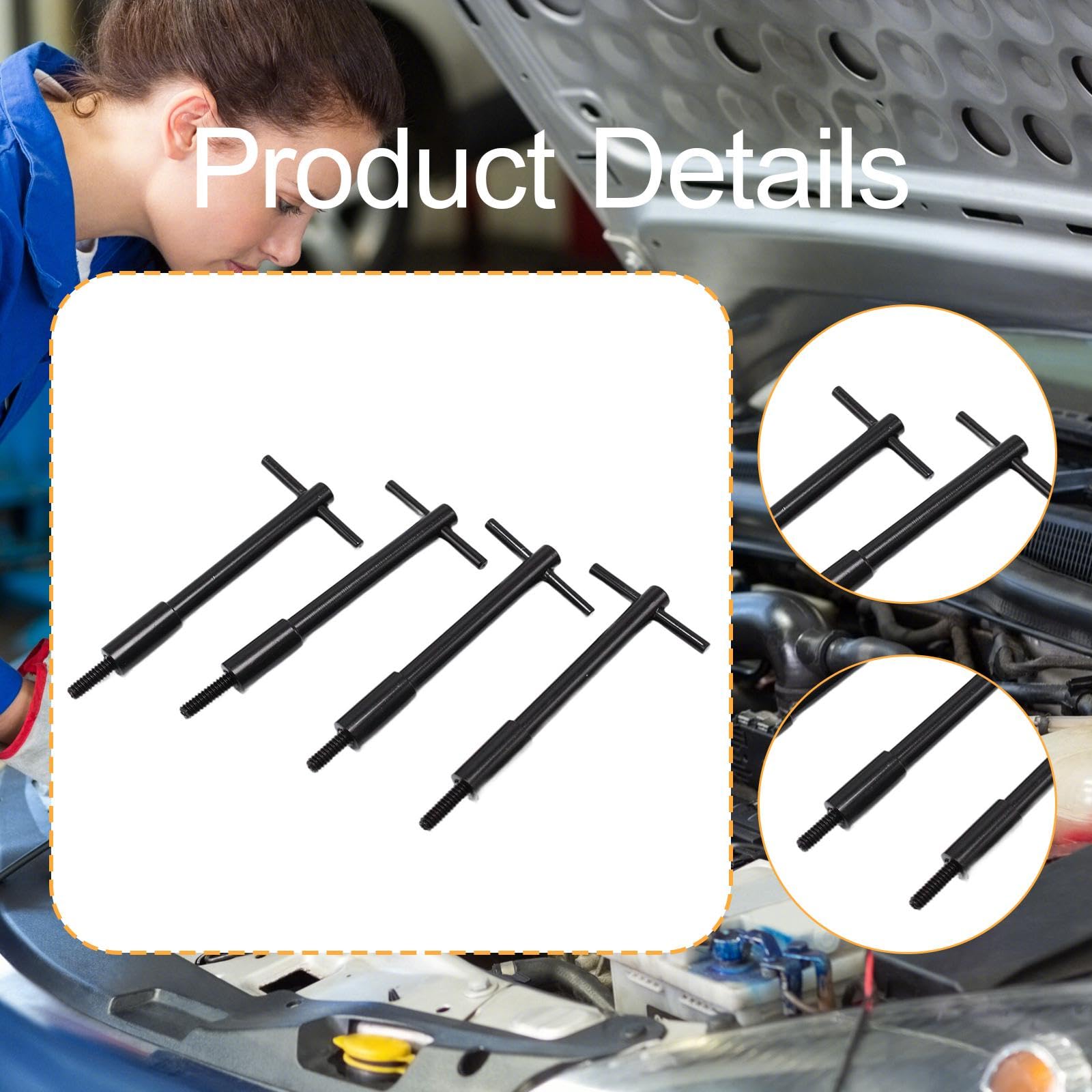 F Fityle 4X Reemplazo de Tapa de válvula de Barra en T Reparación de Accesorios de aleación de Aluminio Actualización de Pernos de Tapa de válvula de Motor de