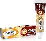 Super Poligrip Power Max Power Hold plus Seal Denture Adhesive Cream, Denture Cream for Secure Hold and Food Seal, Flavor Free - 2.2 oz