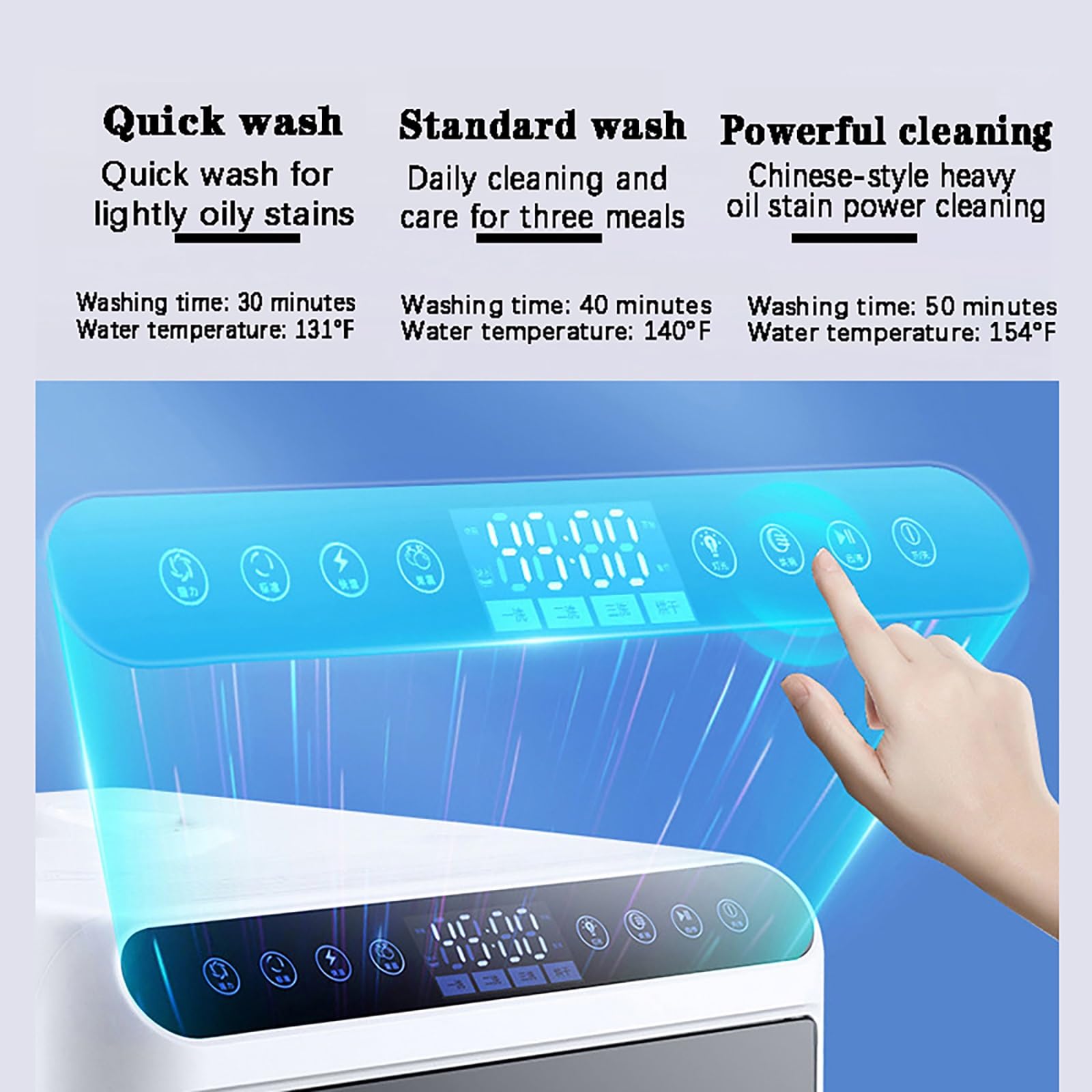 Lavavajillas portátil encimera 4 programas lavado secado por aire caliente, lavavajillas automático pequeño sobremesa, conexión grifo o llenado manual, ahorro de energía for 4 a 6 personas