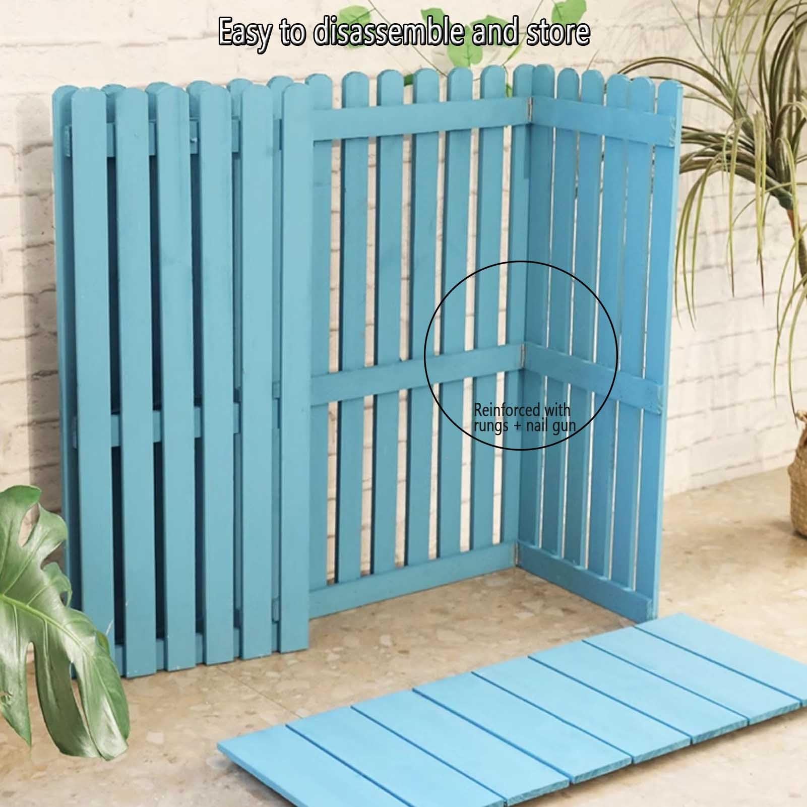 Valla de aire acondicionado para exteriores y cubierta de radiador, reducción de ruido y resistente a la intemperie, para equipos de piscina, color marrón (85 x 35 x 80 cm)