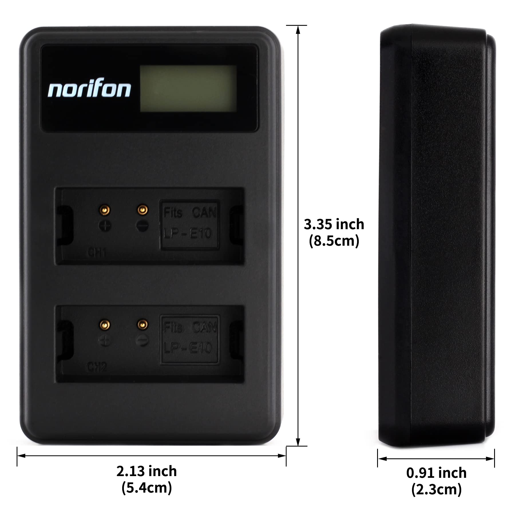Canon Eos 1200d DSTE LC-E10 Batteria USB Dual Quick Caricatore Compatibile Per LP-E10, Canon EOS 1100D, EOS 1200D, Kiss X50, Kiss X70, Rebel T3, Rebel T5 Battery Pack Canon 1200d - 4