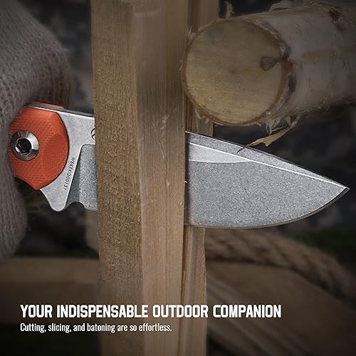 Miniatura 9 de Ruike Cuchillo de supervivencia EDC de hoja fija con funda, pequeño y ligero, 14c28n de espiga completa, equipo de camping BowieTactical para