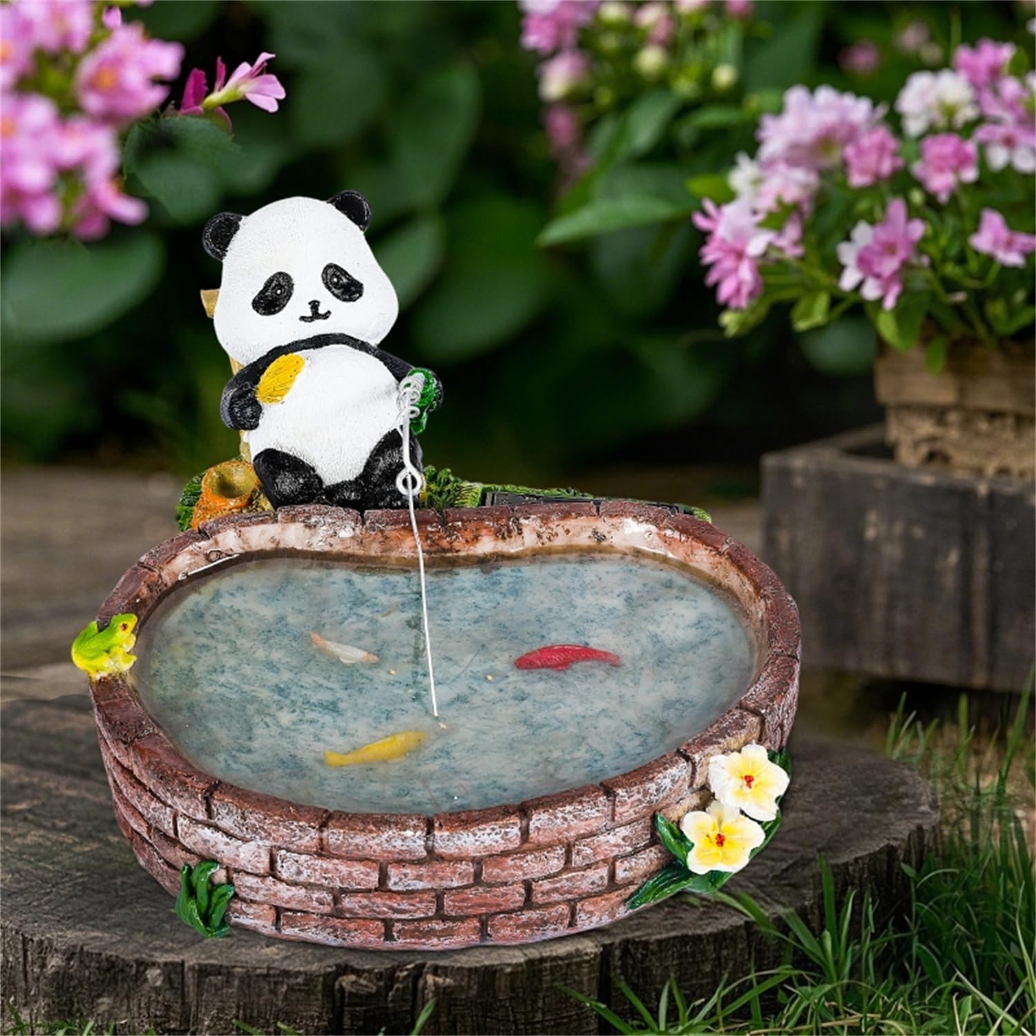 Solar Panda for Outdoors Garden Panda Statue Patios, Yards, and Lawn Ornaments Gardening Gifts for Women