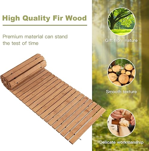 Miniatura 7 de Tangkula Camino de jardín enrollable de 8 pies, pasarela recta para exteriores con alambre de acero y textura antideslizante, paseo marítimo de