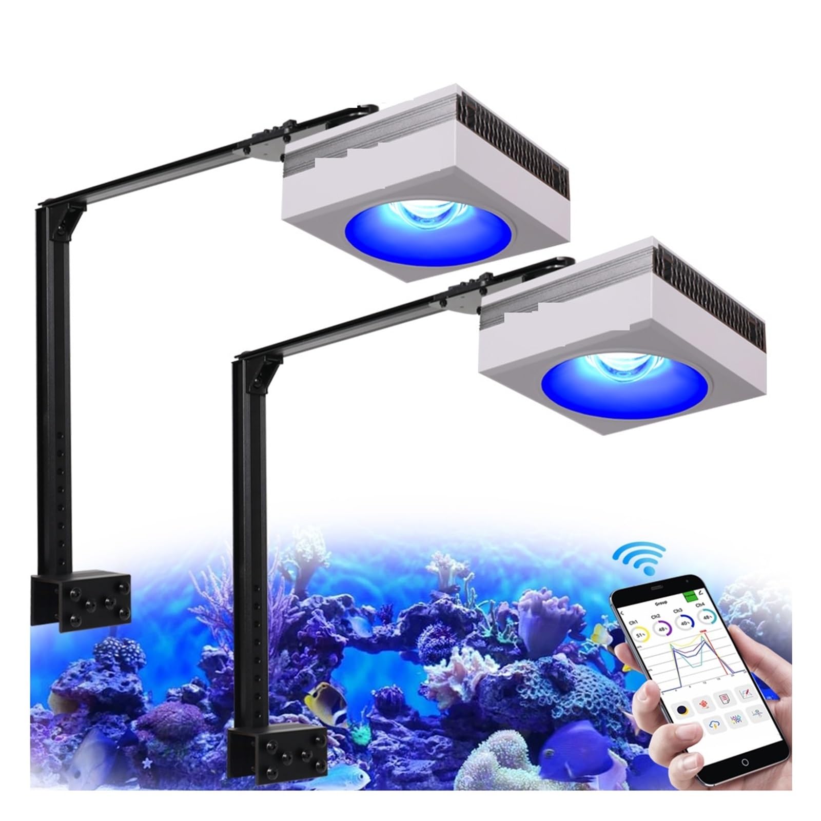 Amazon.co.jp: led アクアリウム ライト、 2 X RL90 マリンライトフル