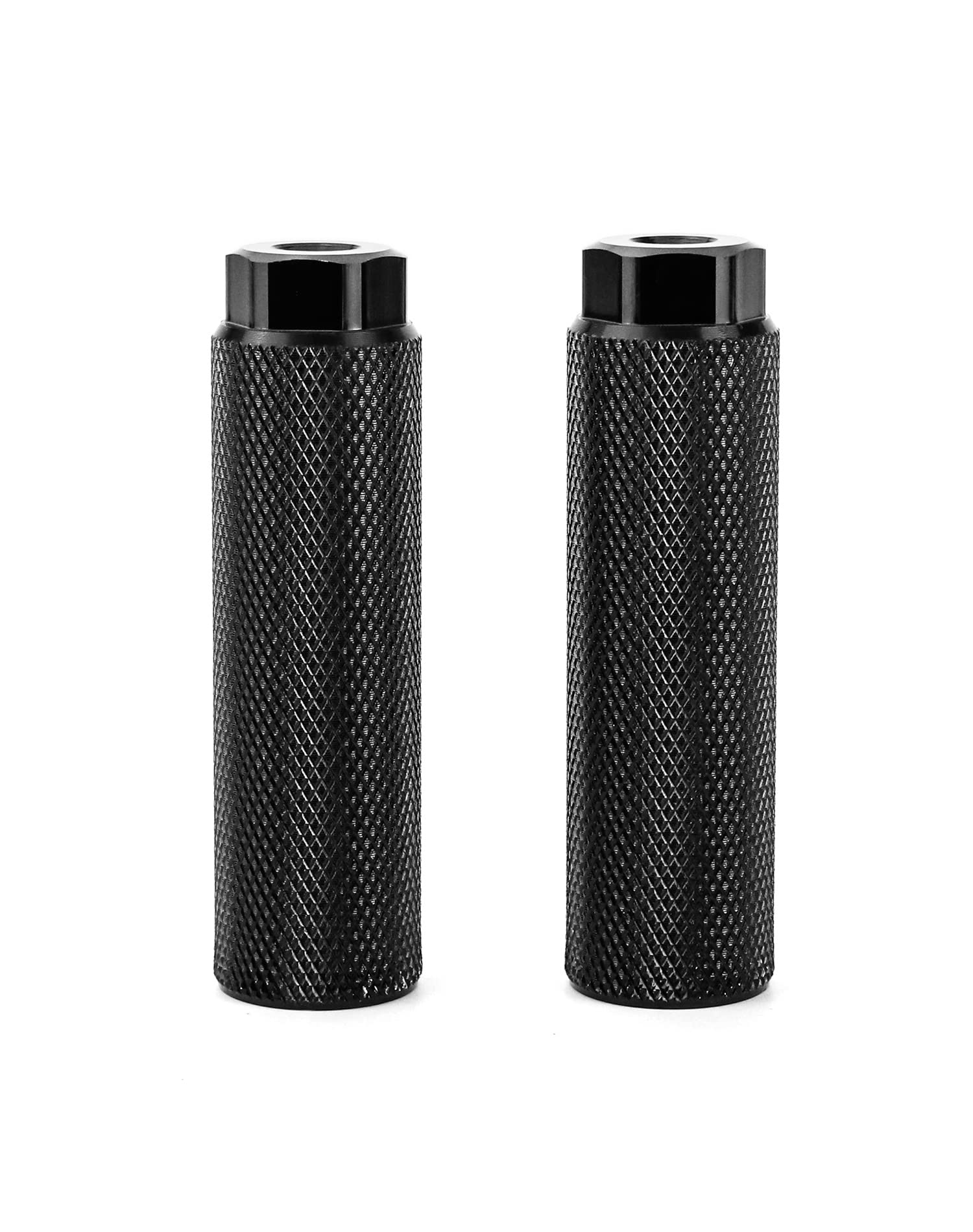 QWORK® - Bicicleta de pegs, BMX Pegs, Antideslizante aleación de Aluminio para BMX, Bicicleta de Carretera, reposapiés de Acrobacias, Color Negro