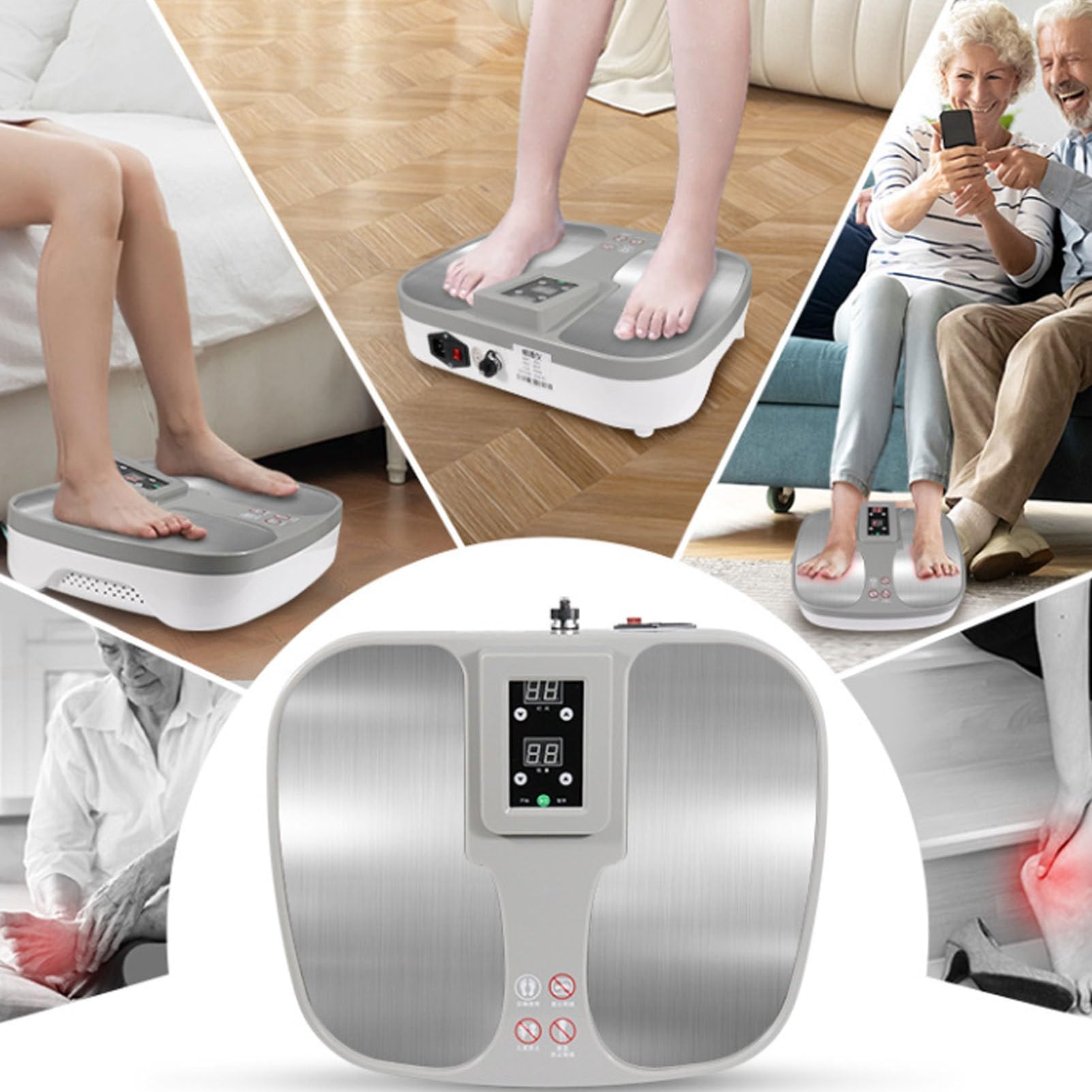 Masajeador eléctrico de pies con calor para aliviar el dolor, relaja los músculos de las piernas, ideal para uso doméstico y de oficina