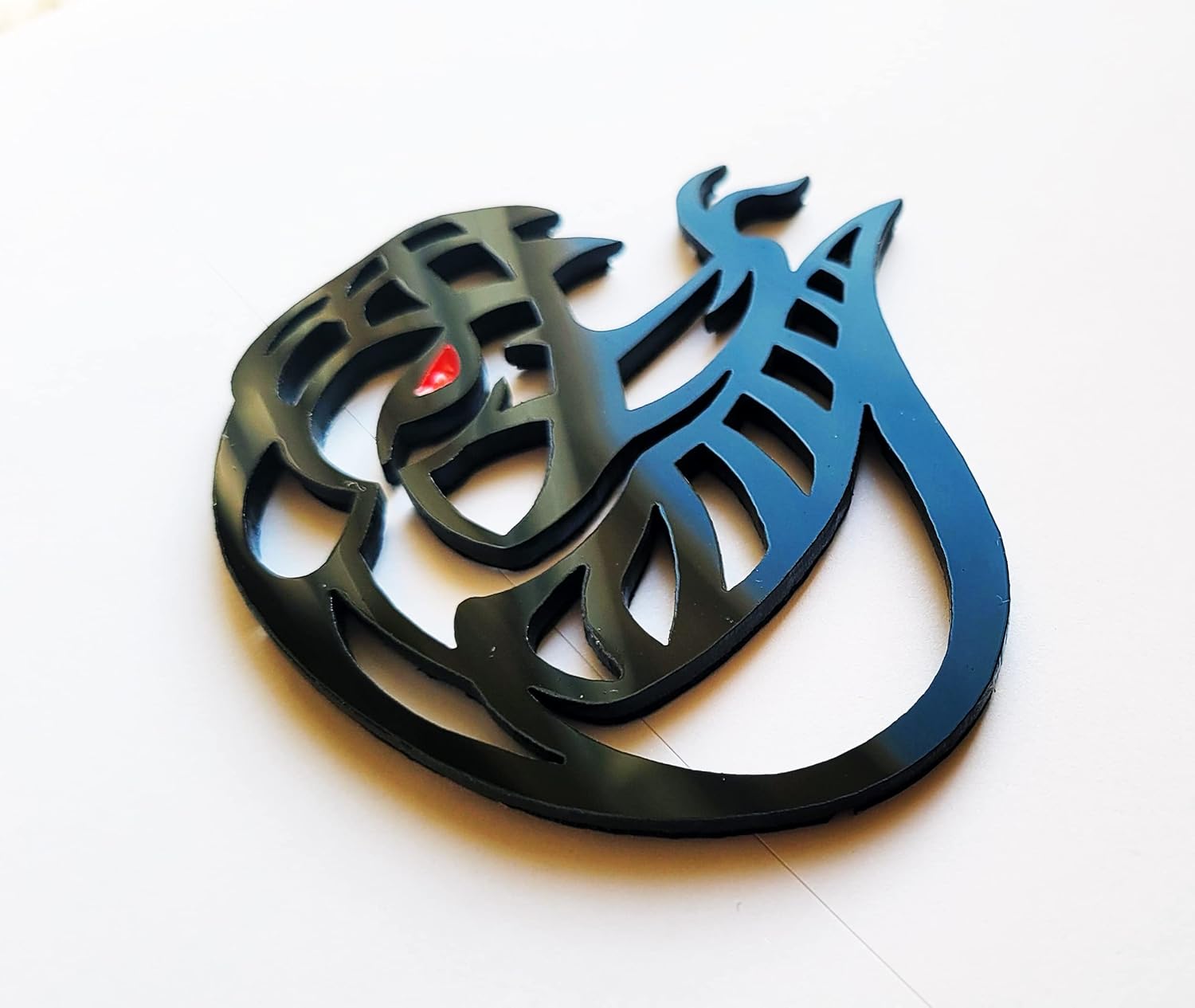 2X Snake Hellsnake Redeye Badge Logo Emblem Compatible with Challenger Charger Hellcat Demon SRT (4" x 4", Eye Color Blue)