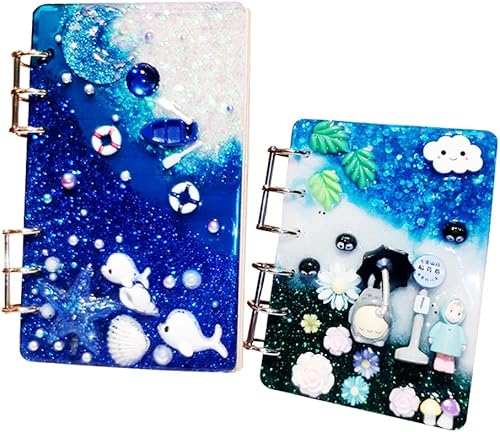 Miniatura 2 de Juego de 3 moldes de fundición de resina para cuadernos, A5 A6 A7, molde de silicona para cuaderno con resina epoxi, fabricación de manualidades,