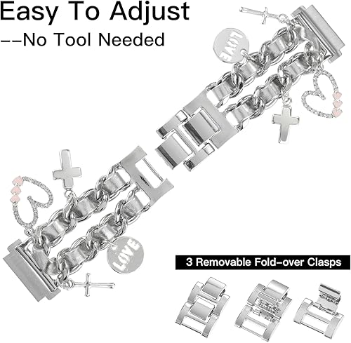 Miniatura 4 de Elegante correa de reloj de metal de 0.787 pulgadas compatible con Samsung Galaxy Watch 6 5 4 401.732 in, Watch 4 Classic 421.811 in, Watch 3 1.614