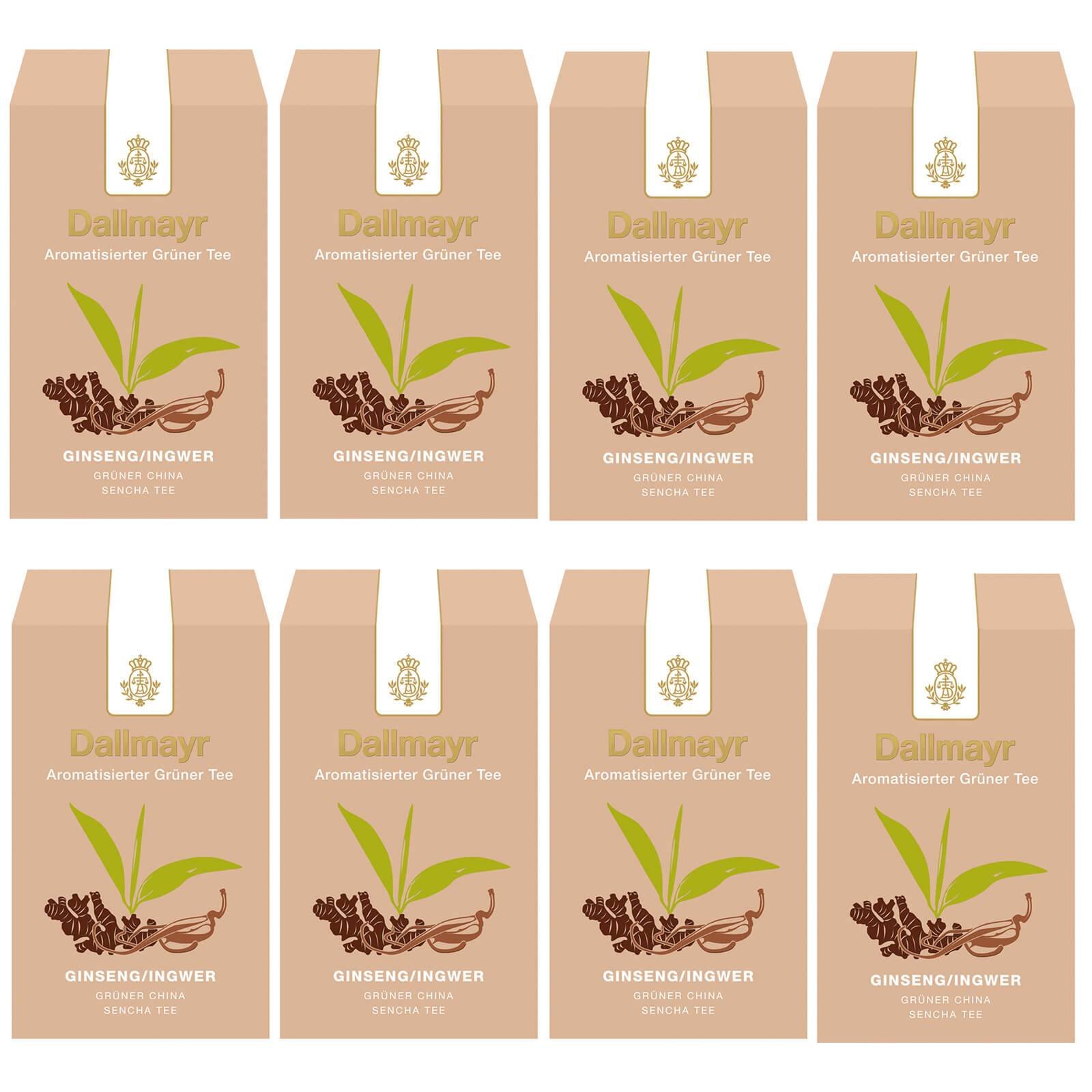 Dallmayr Aromatisierter Grüntee - China Sencha Ginseng - Ingwer, 8er Pack (8 x 100 g )