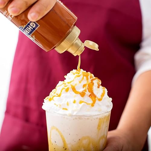 Vista 34 de Ghirardelli Botellas exprimibles de salsa con sabor a caramelo y chocolate blanco, 16 onzas (paquete de 2) con cuchara de barista estampada