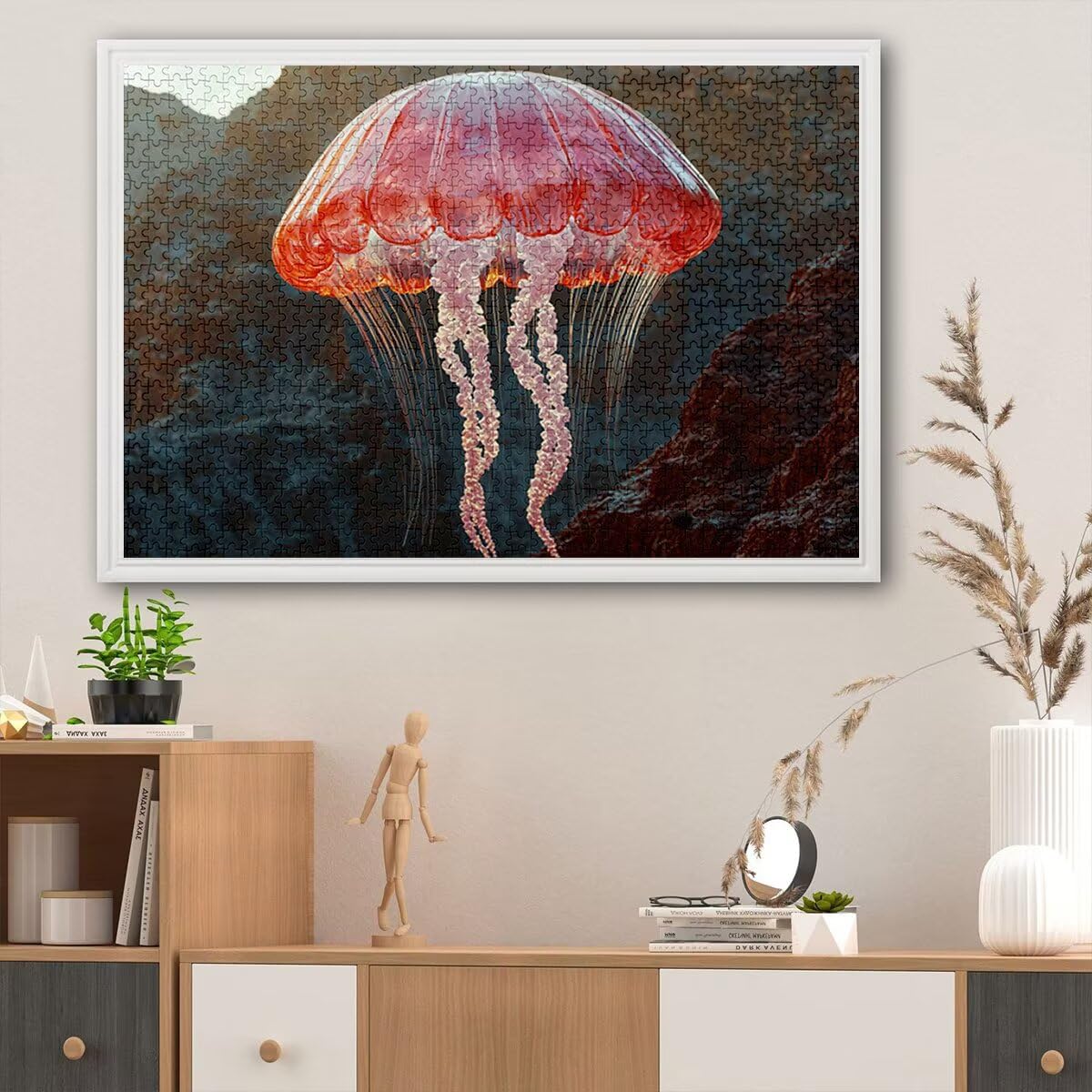 Puzzle 5000 sztuk Meduza dla dorosłych, abstrakcyjne drewniane puzzle dla dorosłych, trudne drewniane łamigłówki, rodzinne gry edukacyjne, łamigłówki z pudełkiem na prezenty dekoracje do domu, prezent