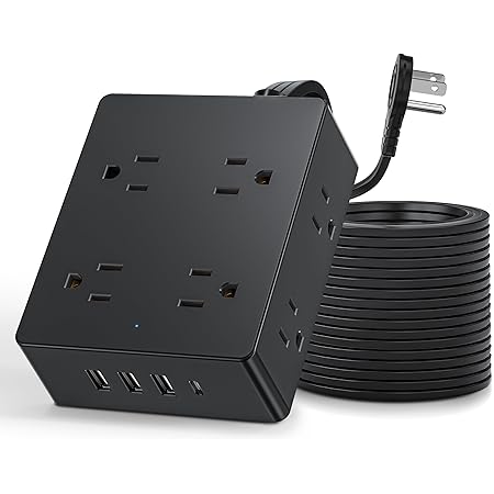 Amazon.com: Flat Extension Cord, OLCORIFE 5ft Ultra Thin Flat Plug ...