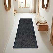Cozy Haven Washable Rubber Runner Rug – Outdoor & Indoor Heavy Duty Non-Slip Runner Rug for Kitchen Garden, Inside & Outside Floor Mats, Waterproof and Dirt Trapper Entrance Rug (Grey, 80x300 cm)