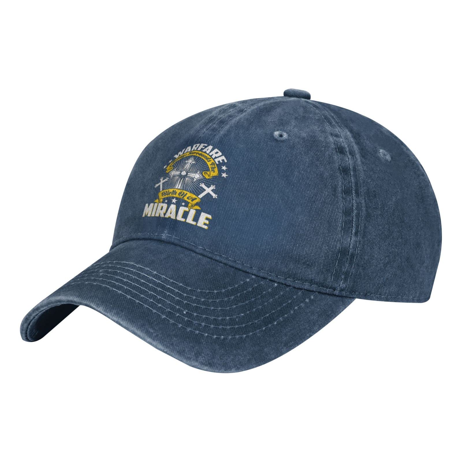 Warfare Surrounds The Birth of A Miracle Unisex Adjustable Trucker Hat Peaked Cap Washed Cowboy Hat Dad Hat Mesh Cap Navy